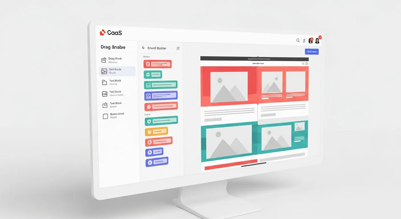 Editor drag and drop de newsletters en Fleetmailer
